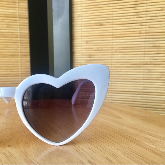 White Heart Shaped Sunglasses - Picture 7 of 8